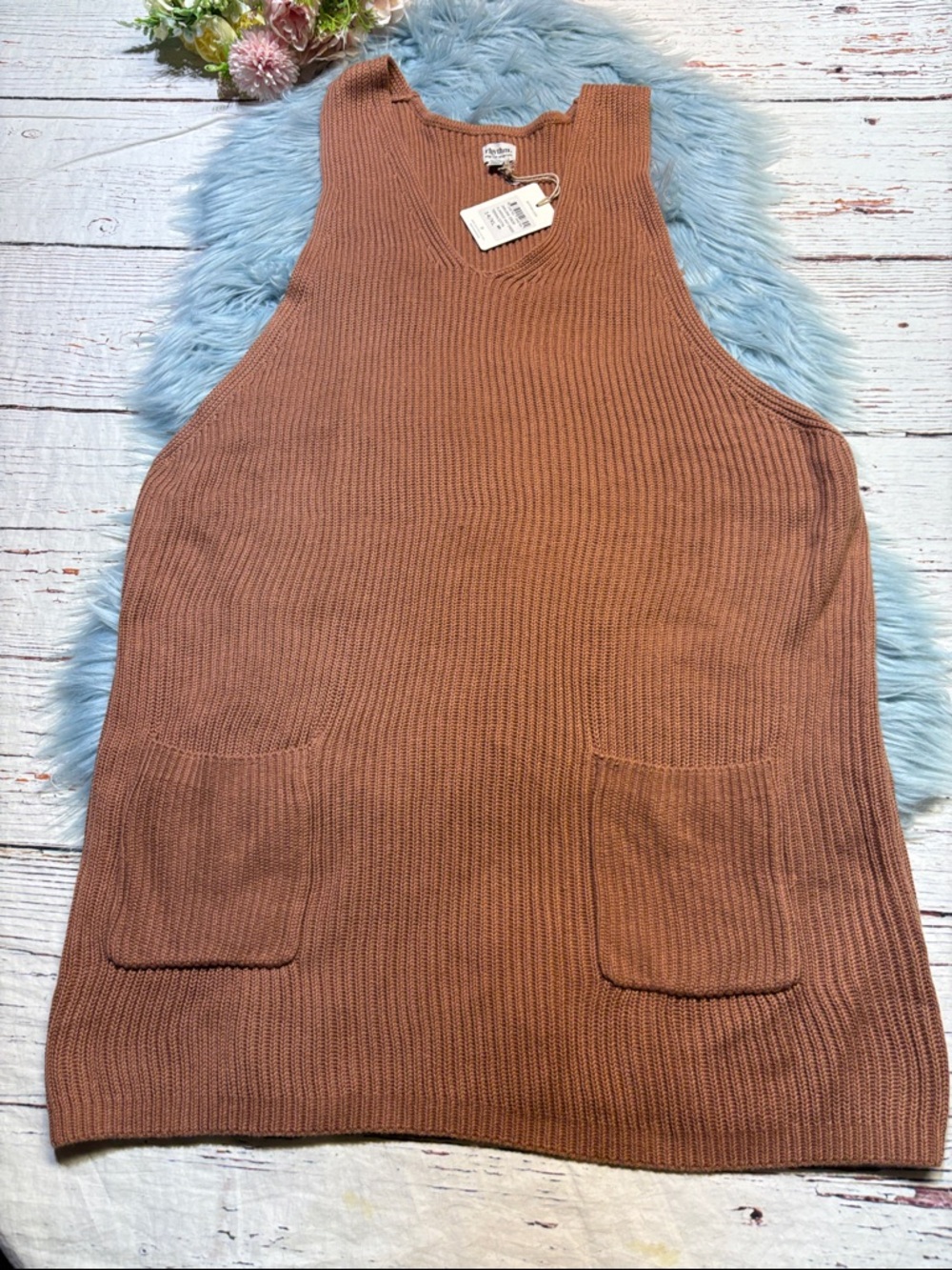 NWT Rhythm. Florence Knit Terracotta Dress sz XL